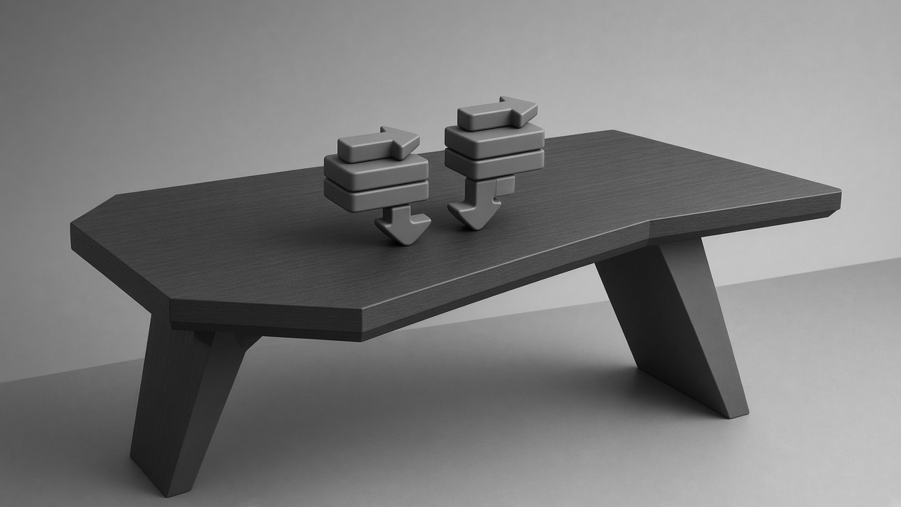 3D: две стопки статей, старая и новая, связаны одной стрелкой